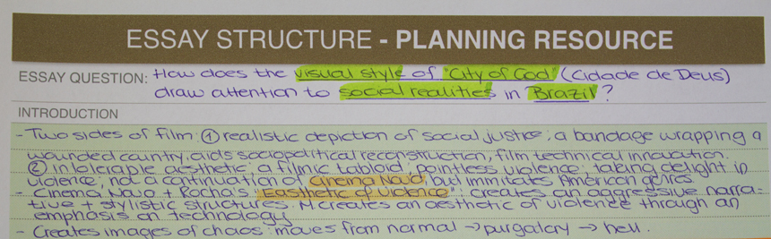 Film essay structure